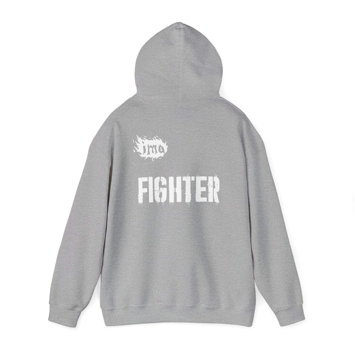 Fighter lrg - txt - wht - Unisex Heavy Blend™ Hooded Sweatshirt