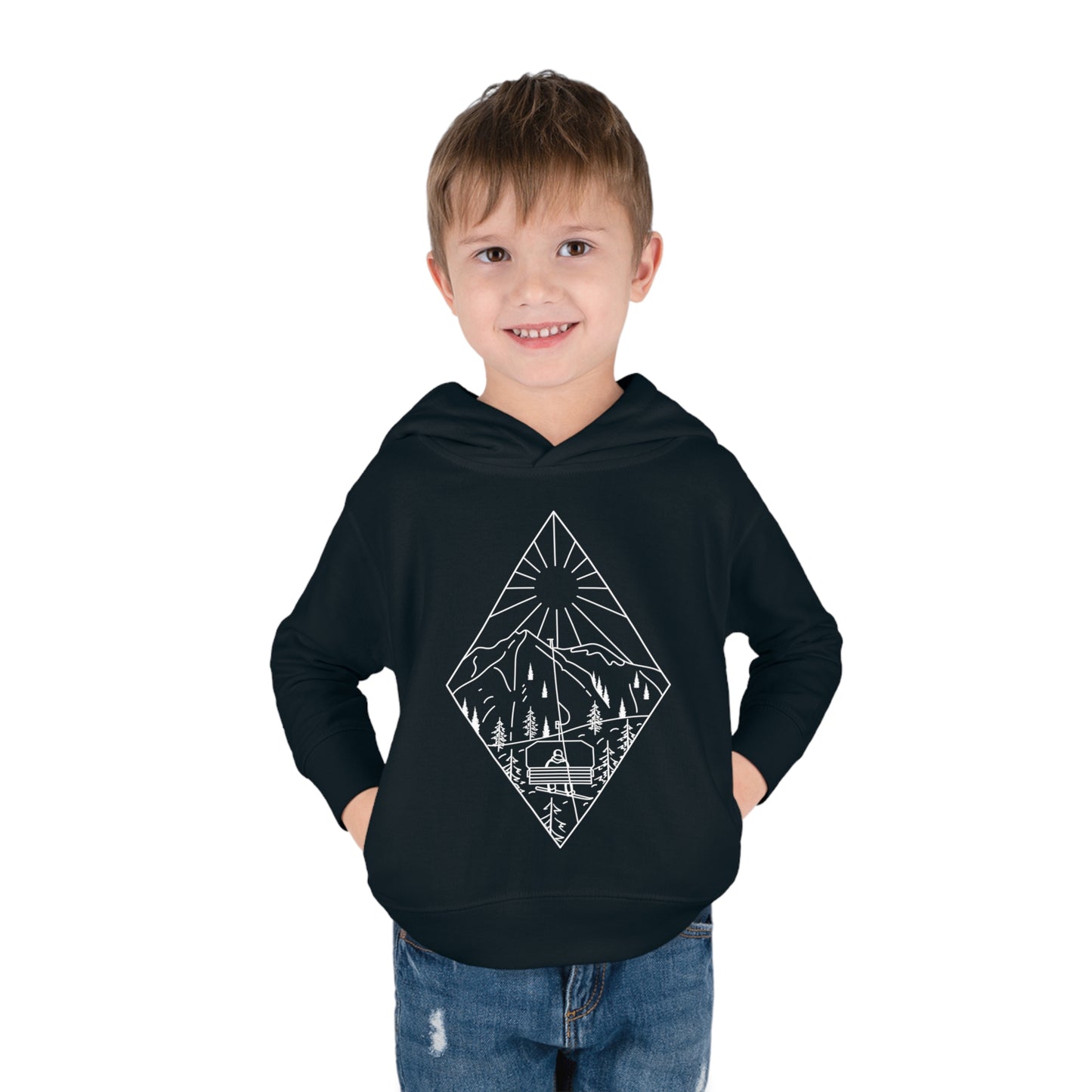 Snowboarder - wht - Toddler Pullover Fleece Hoodie