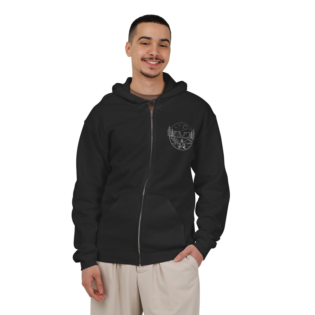 Skater - wht - Unisex Heavy Blend™ Full Zip Hooded Sweatshirt