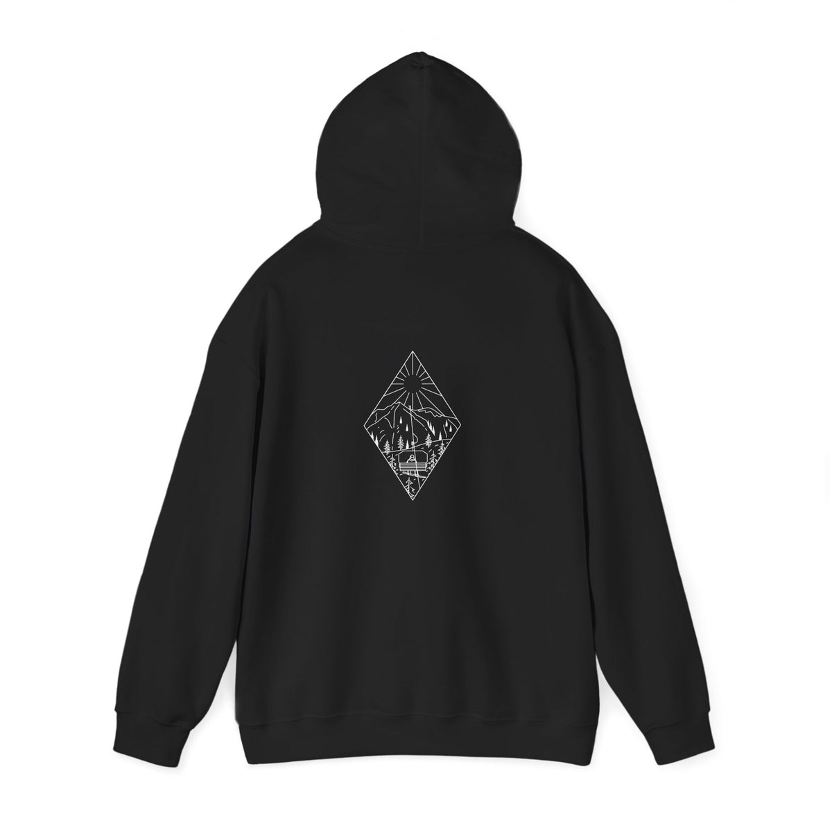 Chairlift - Black/White - Unisex Heavy Blend Hooded Sweatshirt