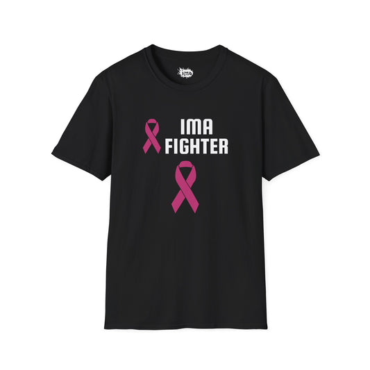 IMA Fighter – Pink Ribbon Unisex Tee – Black