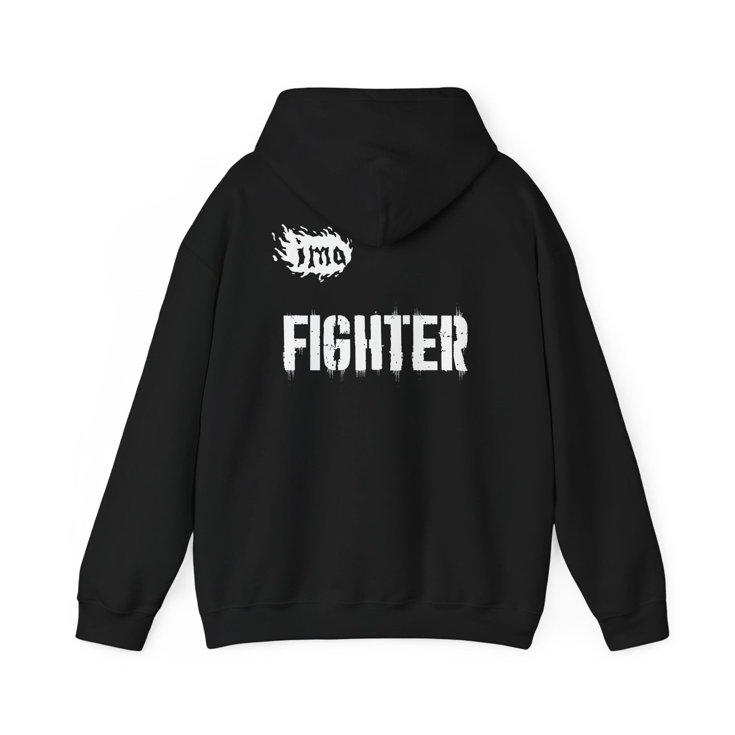 Fighter lrg - txt - wht - Unisex Heavy Blend™ Hooded Sweatshirt