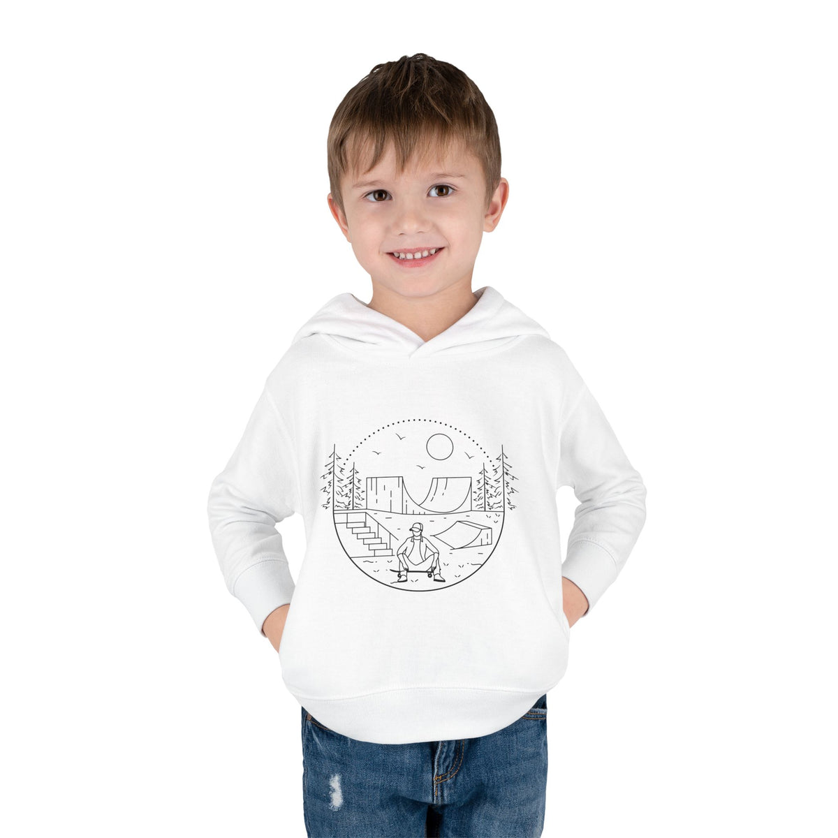 Skater - blk - Toddler Pullover Fleece Hoodie