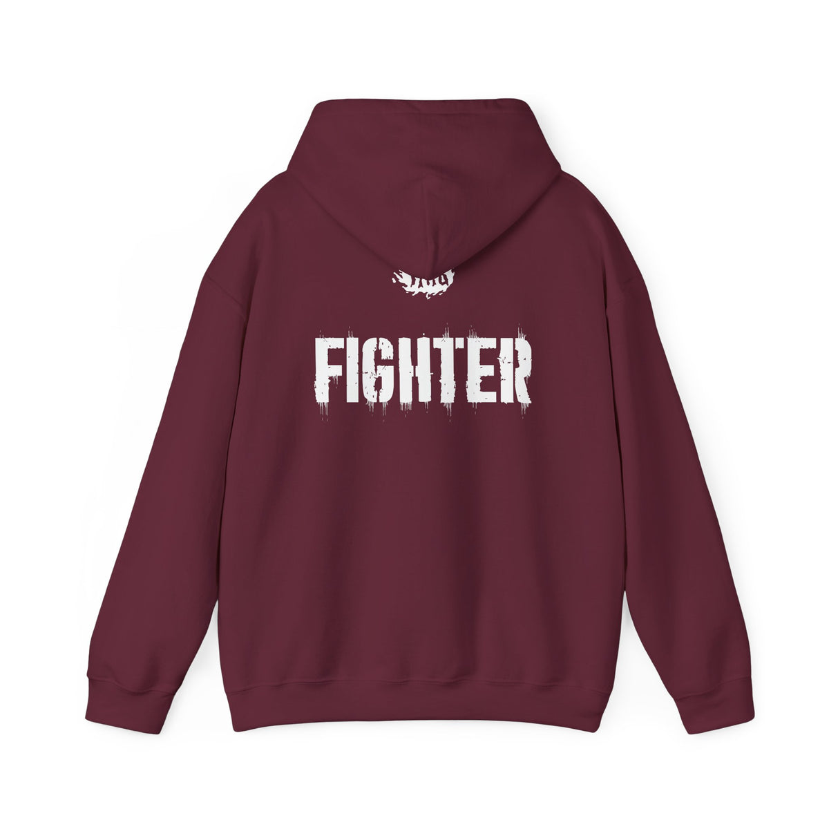 Fighter Small Text Hoodie - White