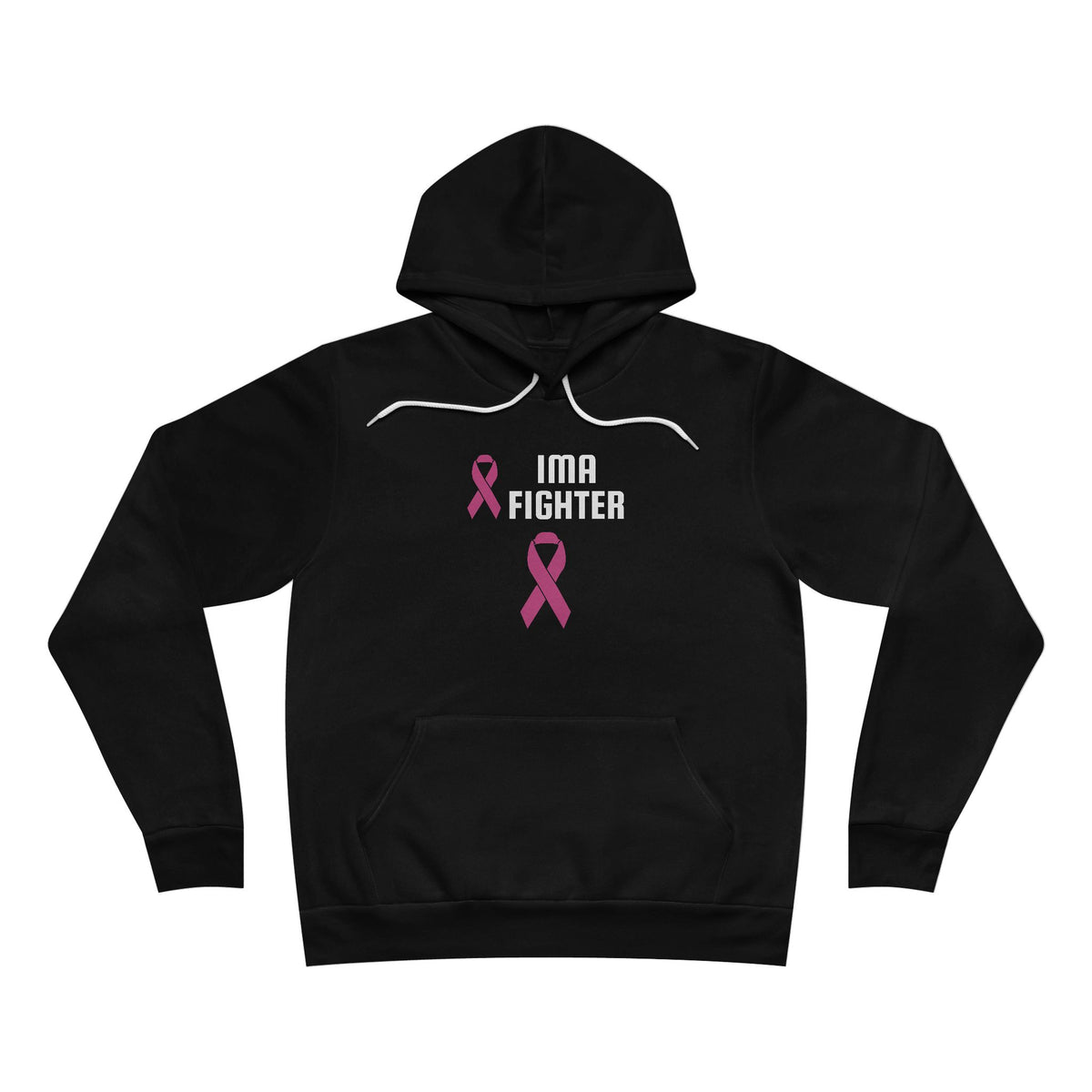 IMA Fighter – Pink Ribbon Pullover Hoodie – Black