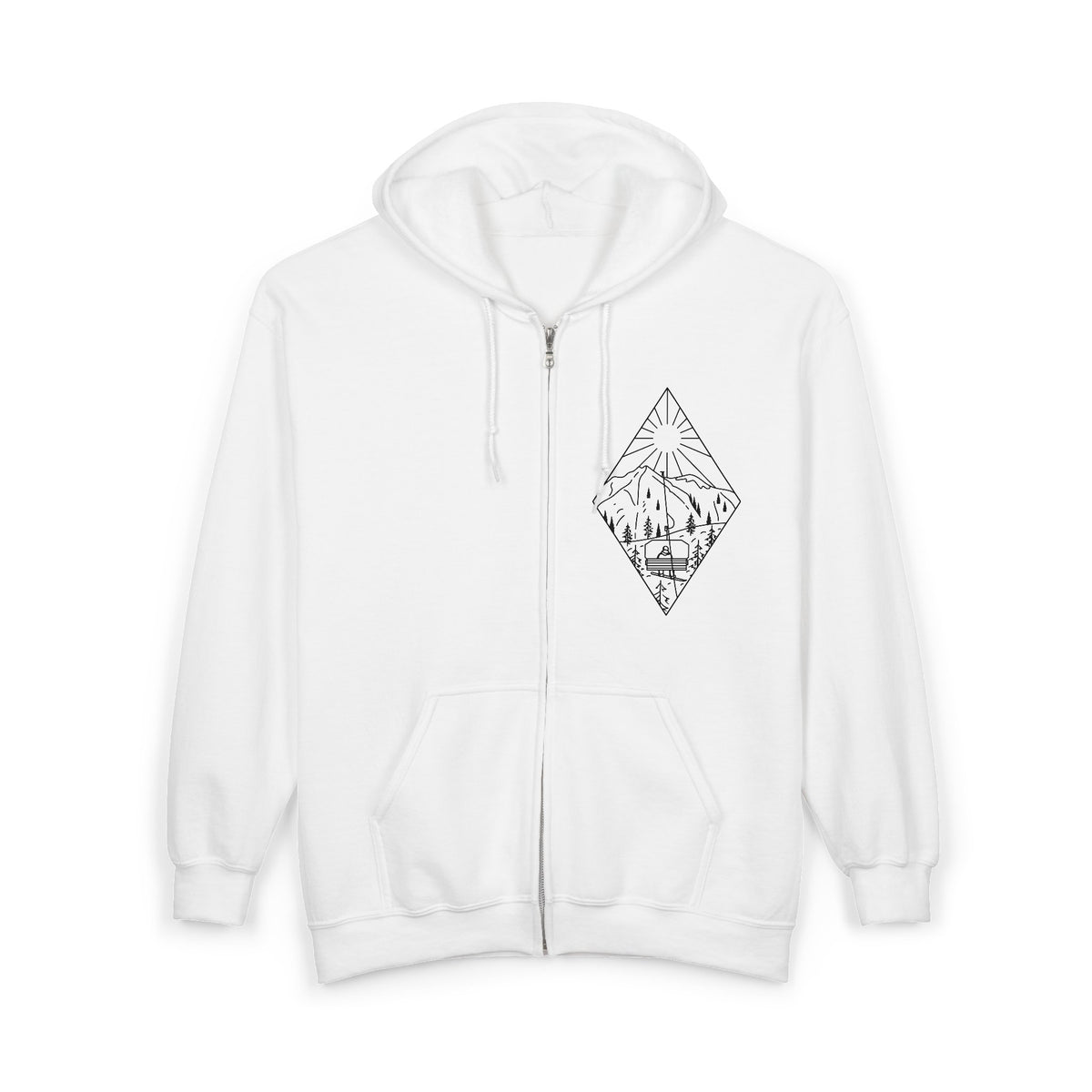 Chairlift - blk - Unisex Heavy Blend™ Full Zip Hooded Sweatshirt
