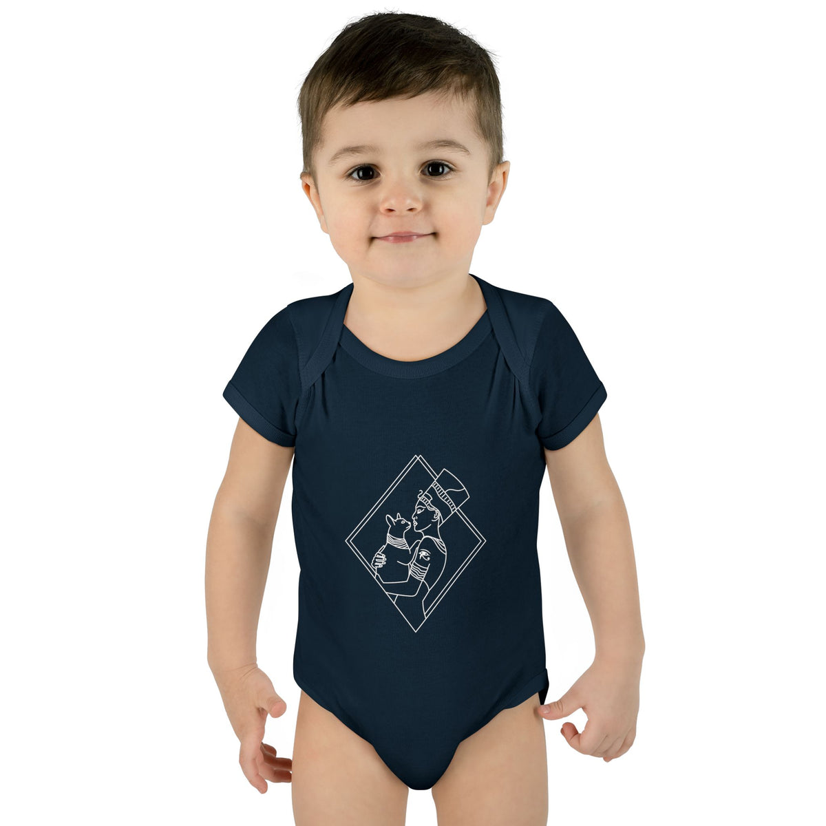 Cat Lady - Egyptian Queen - wht - Infant Baby Rib Bodysuit