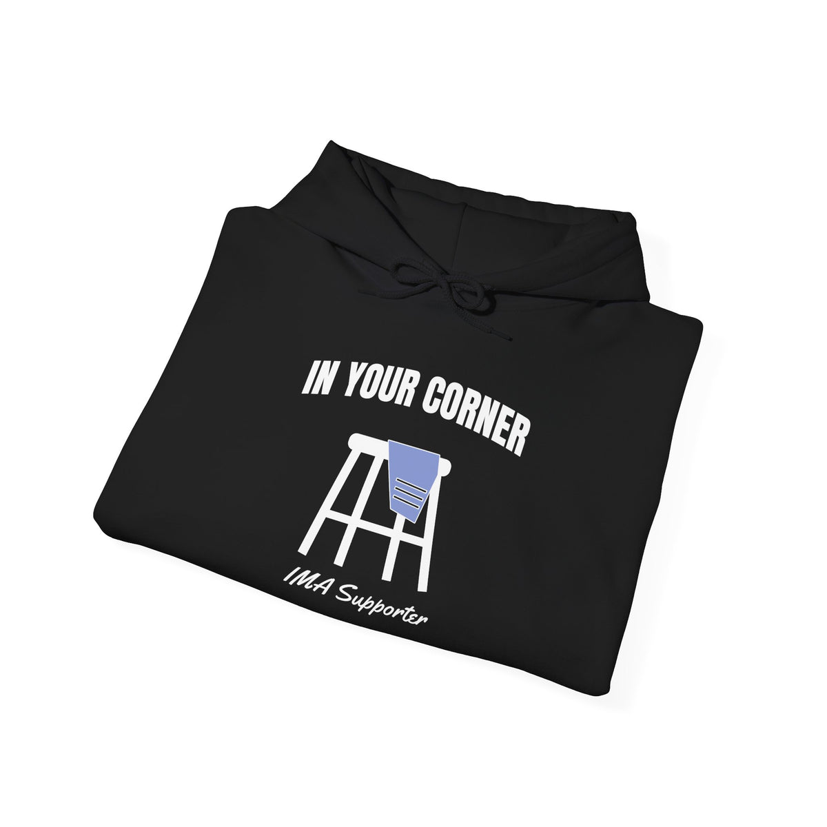 IMA Supporter – In Your Corner – Black/White – Periwinkle Stomach Cancer Awareness Hoodie