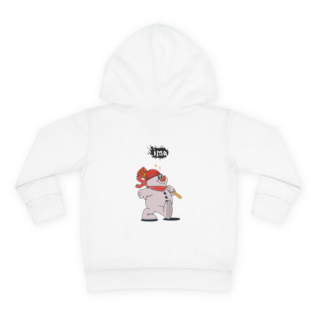 Snowman - blk - Toddler Pullover Fleece Hoodie