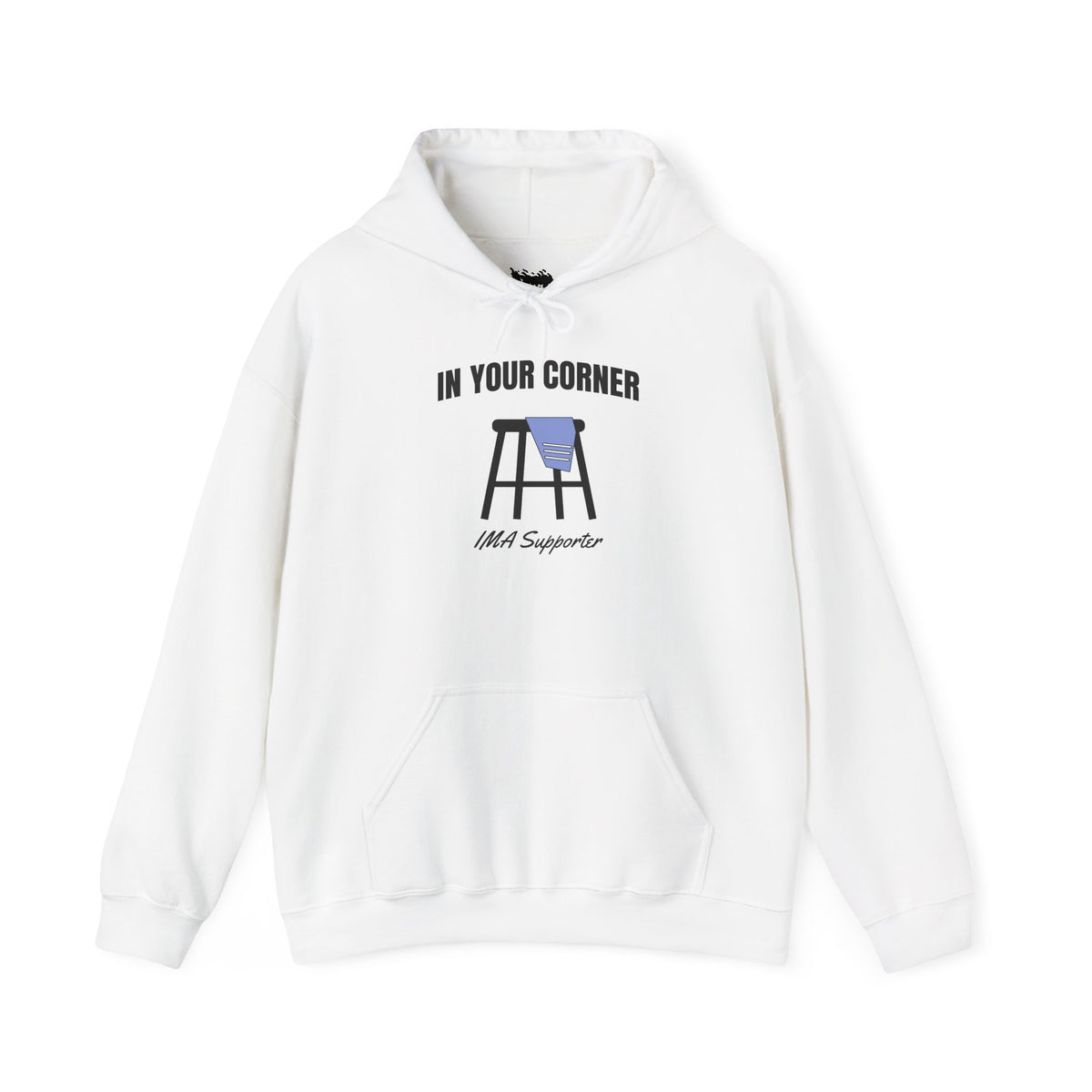IMA Supporter – In Your Corner – Black/White – Periwinkle Stomach Cancer Awareness Hoodie