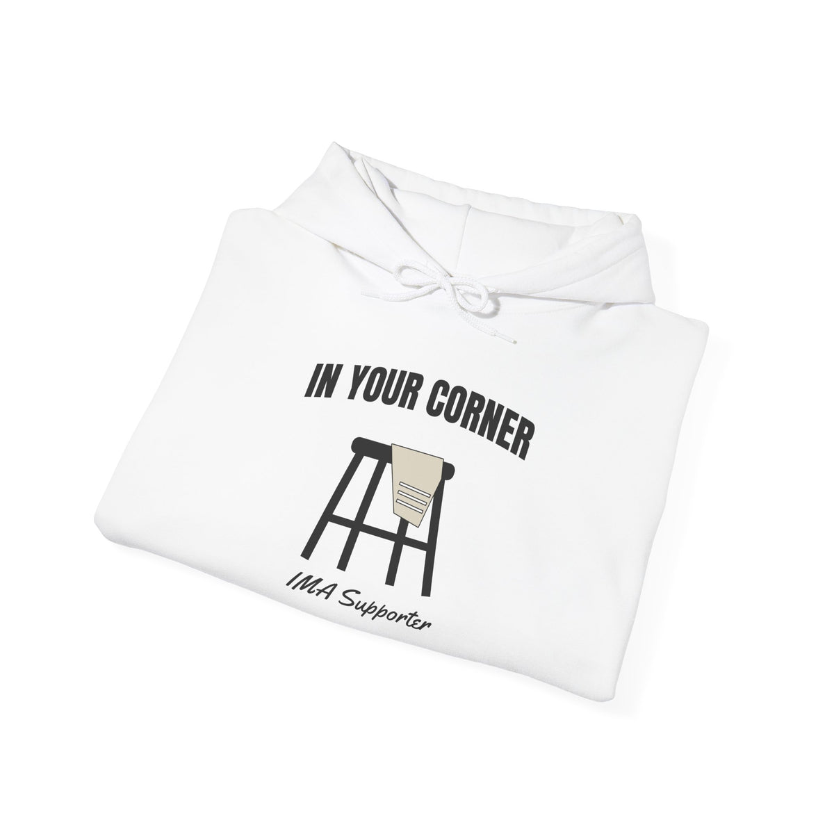 IMA Supporter – In Your Corner – Black/White – Pearl Lung Cancer Awareness Hoodie