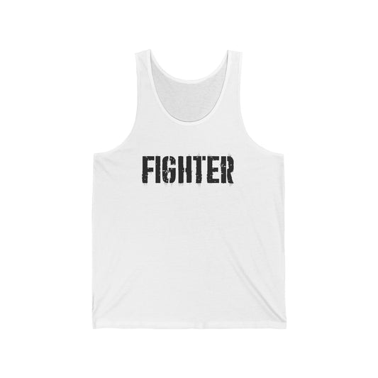 Fighter - txt - blk - Unisex Jersey Tank