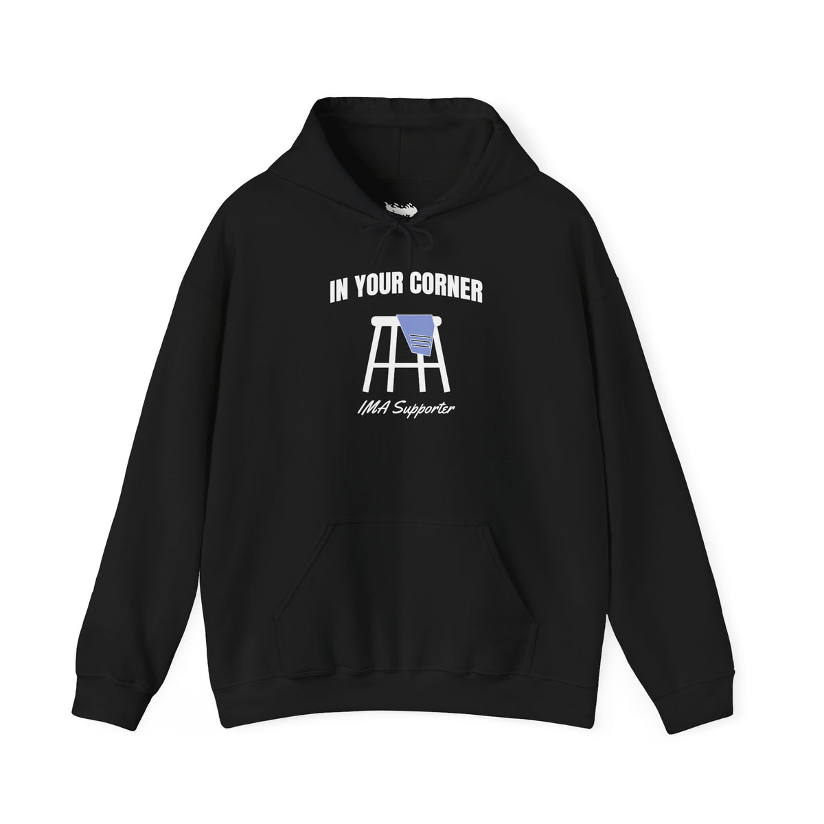 IMA Supporter – In Your Corner – Black/White – Periwinkle Stomach Cancer Awareness Hoodie