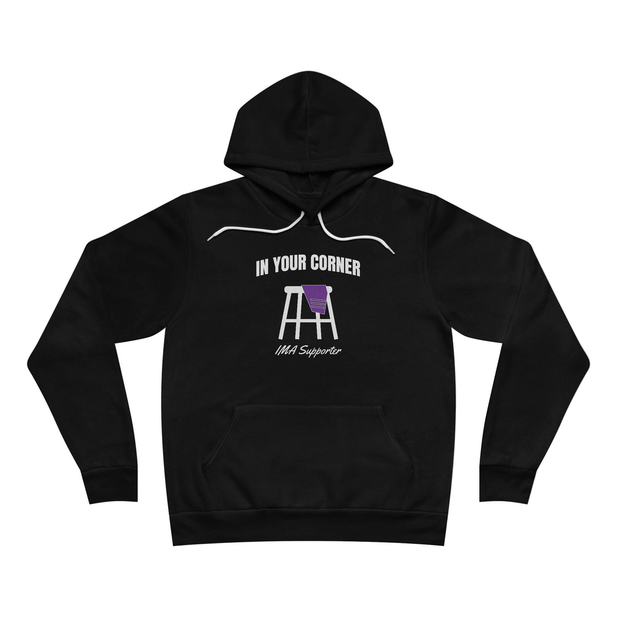 IMA Supporter – In Your Corner – Black/White – Purple Pancreatic Cancer Awareness Hoodie