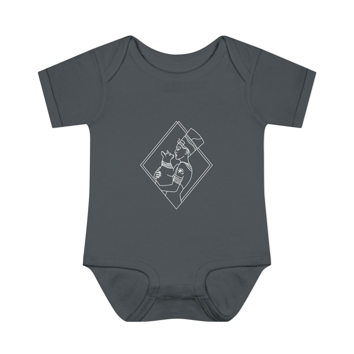 Cat Lady - Egyptian Queen - wht - Infant Baby Rib Bodysuit