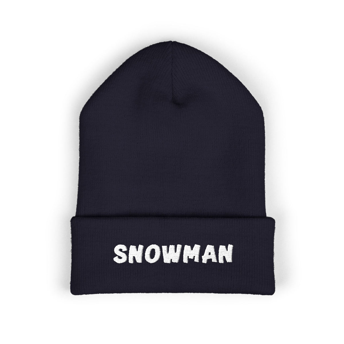 Snowman - Embroidered Cuffed Beanie
