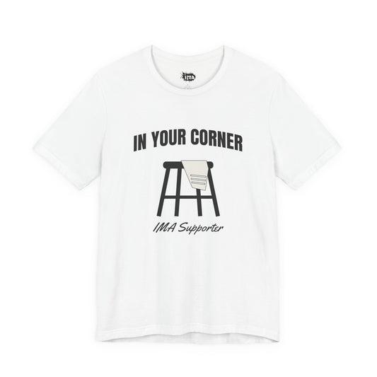 IMA Supporter – In Your Corner – Black/White – Pearl Lung Cancer Awareness Tee