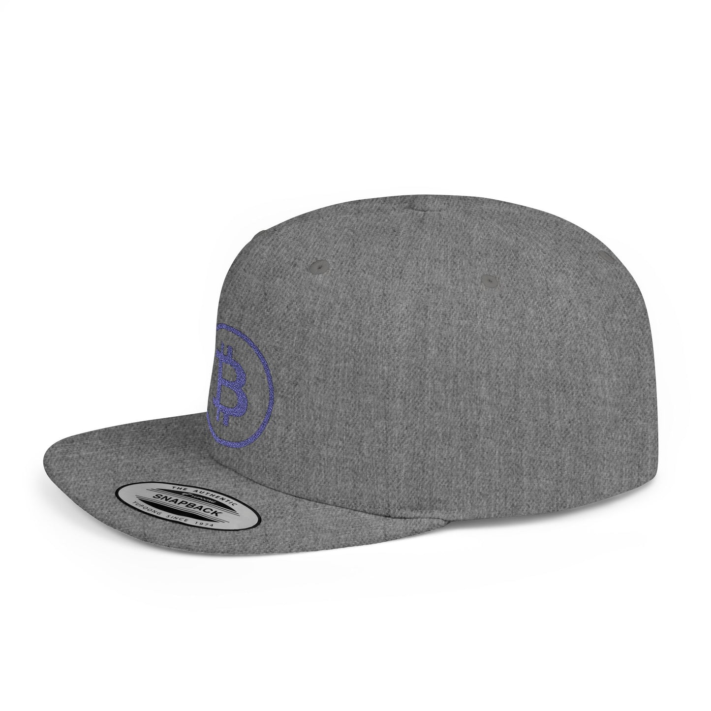 CRYPT-o-KEEPER - BTC blu- Flat Bill Snapback Cap | Trendy Hat for Outdoor Adventures, Western Events, Country Music Festivals, Everyday Style, Casual Wear