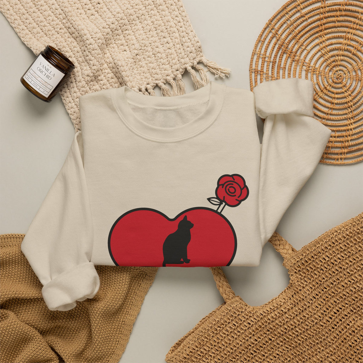Cat Mom Tattoo Flash Crewneck Sweatshirt