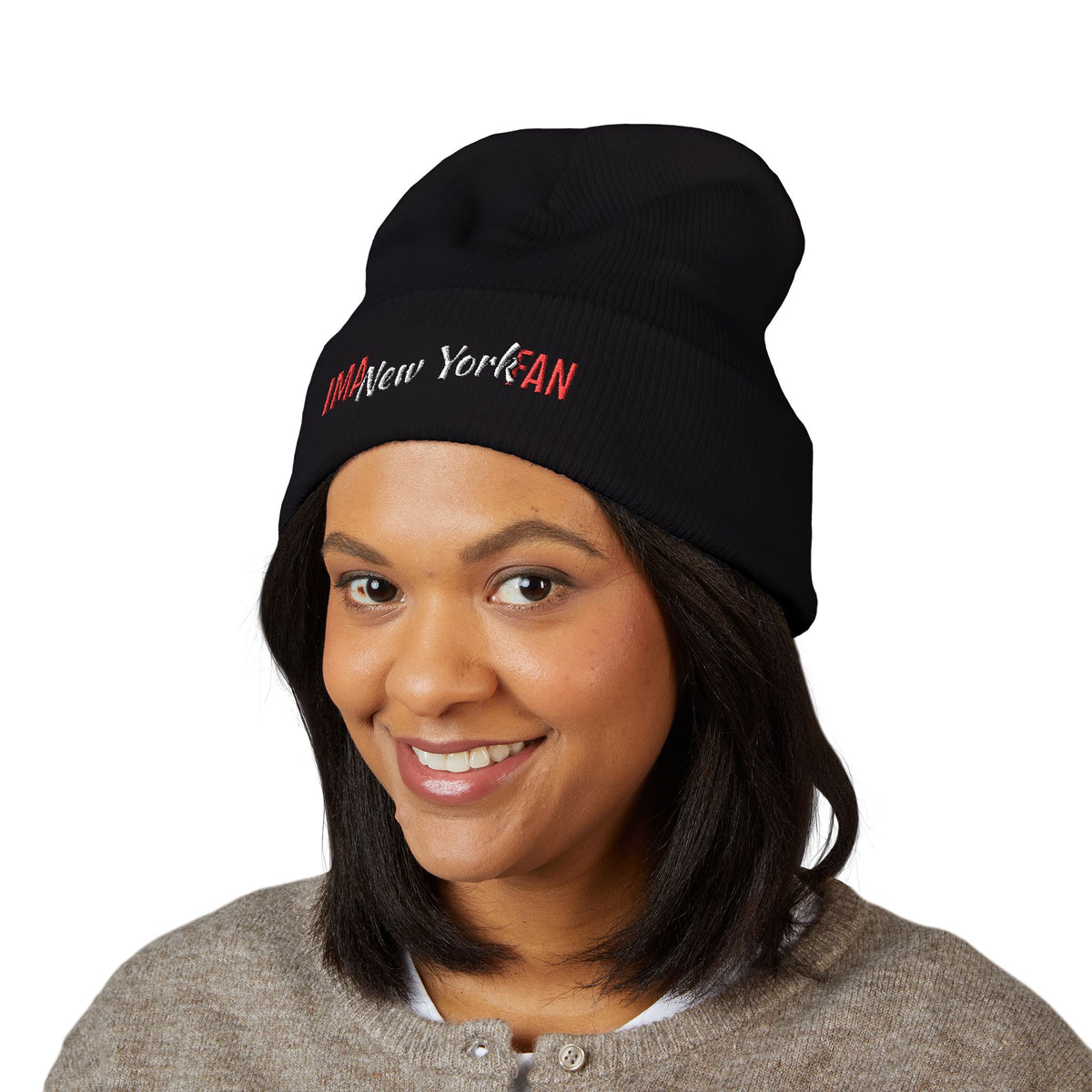 IMA Fan New York Bridge - Embroidered Cuffed Beanie