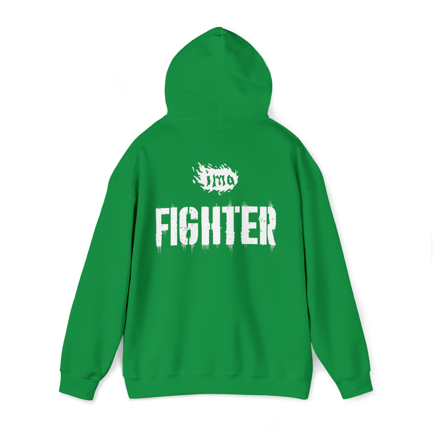 Fighter lrg - txt - wht - Unisex Heavy Blend™ Hooded Sweatshirt