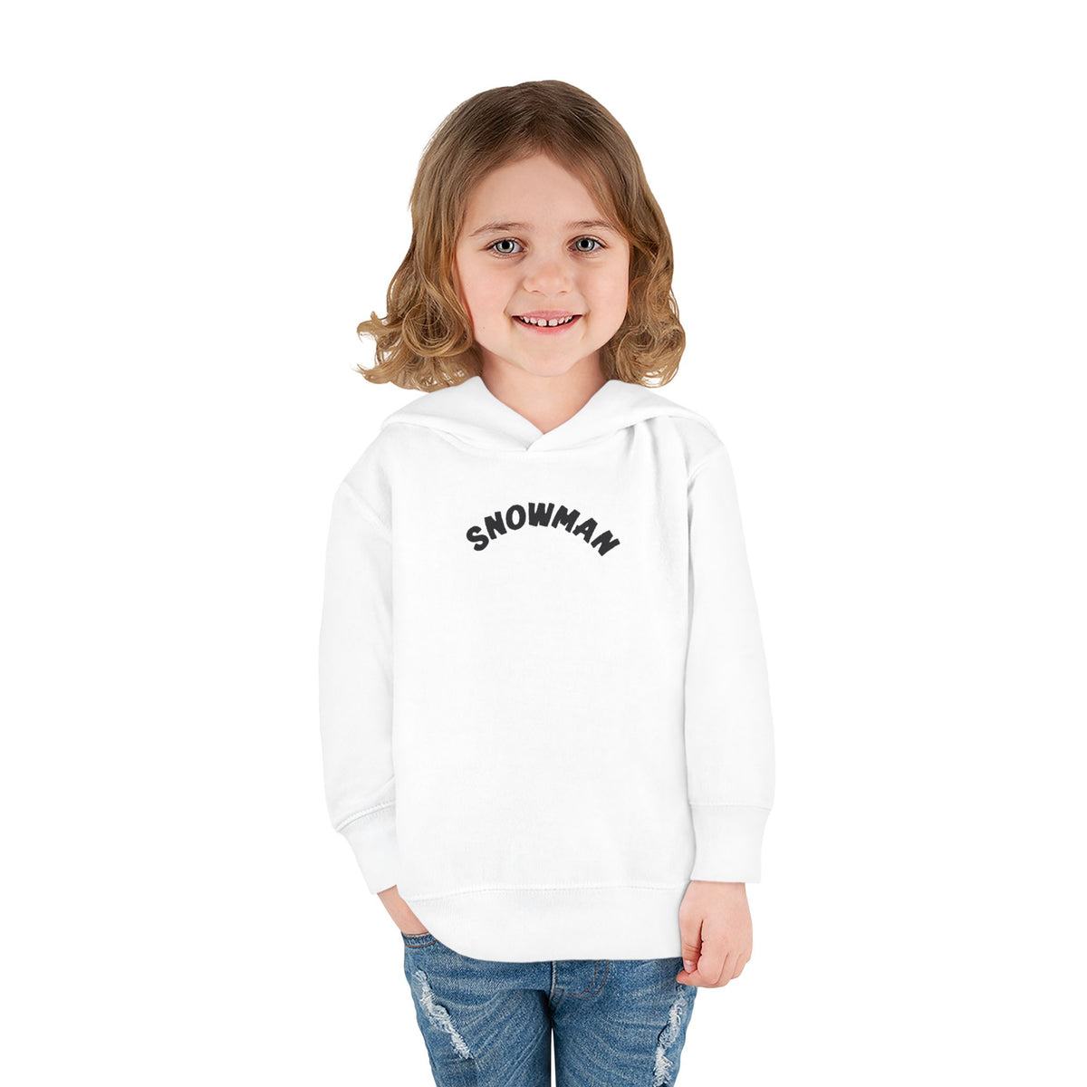 Snowman - blk - Toddler Pullover Fleece Hoodie