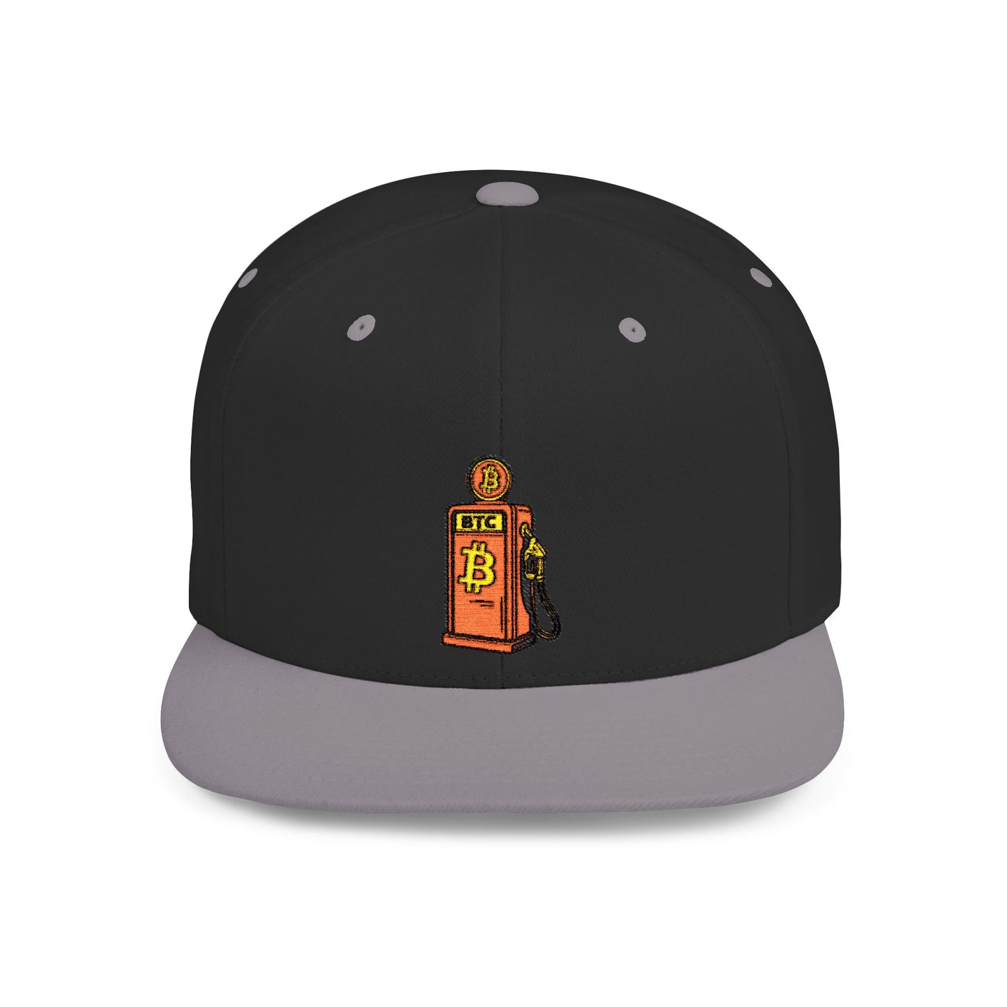 CRYPT-o-KEEPER - BTC gas- Flat Bill Snapback Cap | Trendy Hat for Outdoor Adventures, Western Events, Country Music Festivals, Everyday Style, Casual Wear