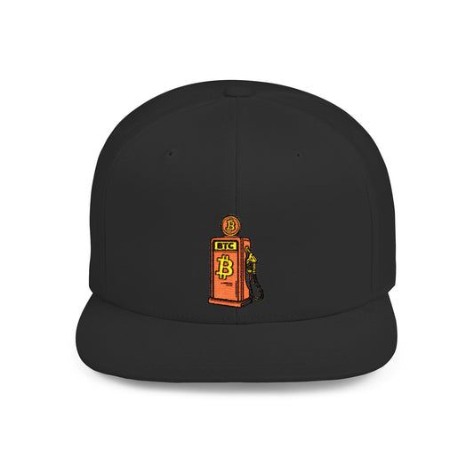 CRYPT-o-KEEPER - BTC gas- Flat Bill Snapback Cap | Trendy Hat for Outdoor Adventures, Western Events, Country Music Festivals, Everyday Style, Casual Wear