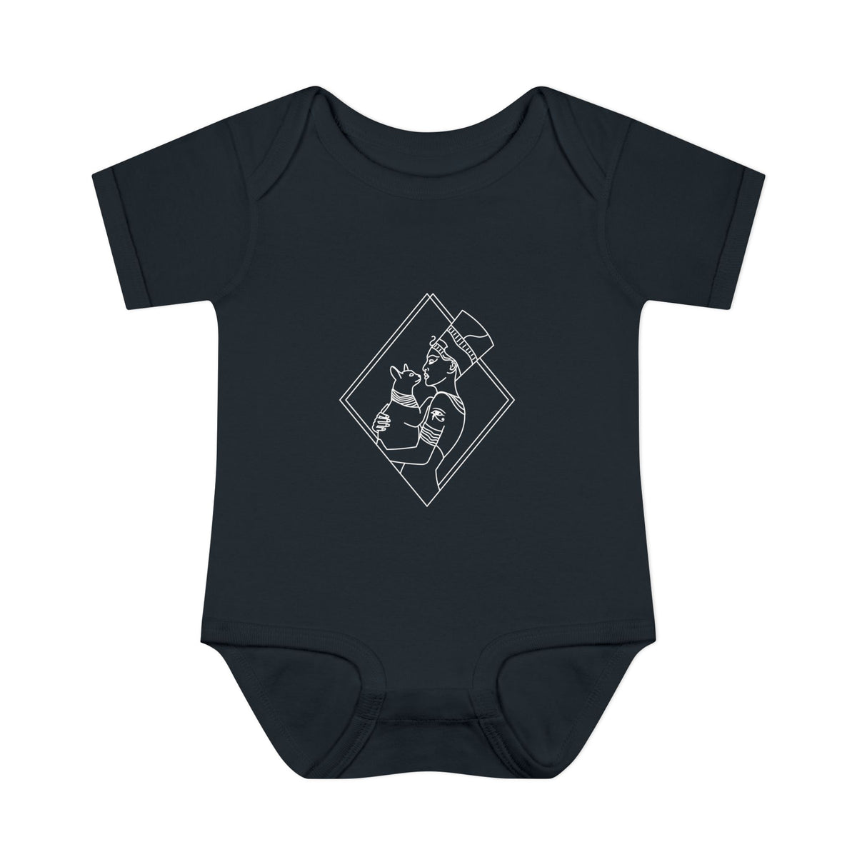 Cat Lady - Egyptian Queen - wht - Infant Baby Rib Bodysuit