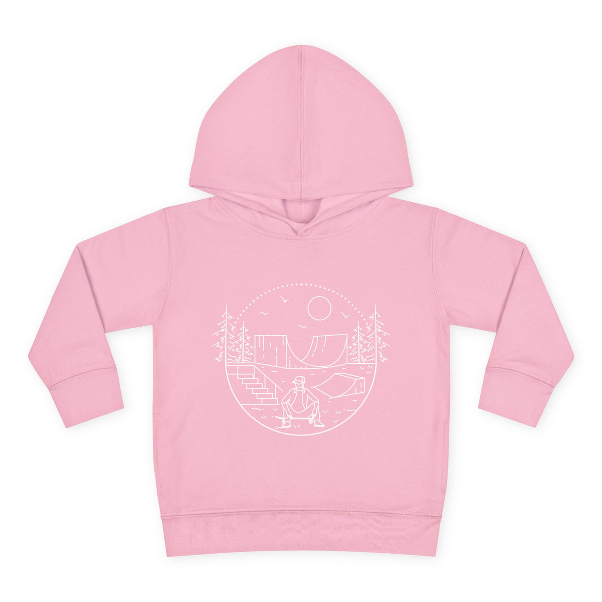 Skater - wht - Toddler Pullover Fleece Hoodie