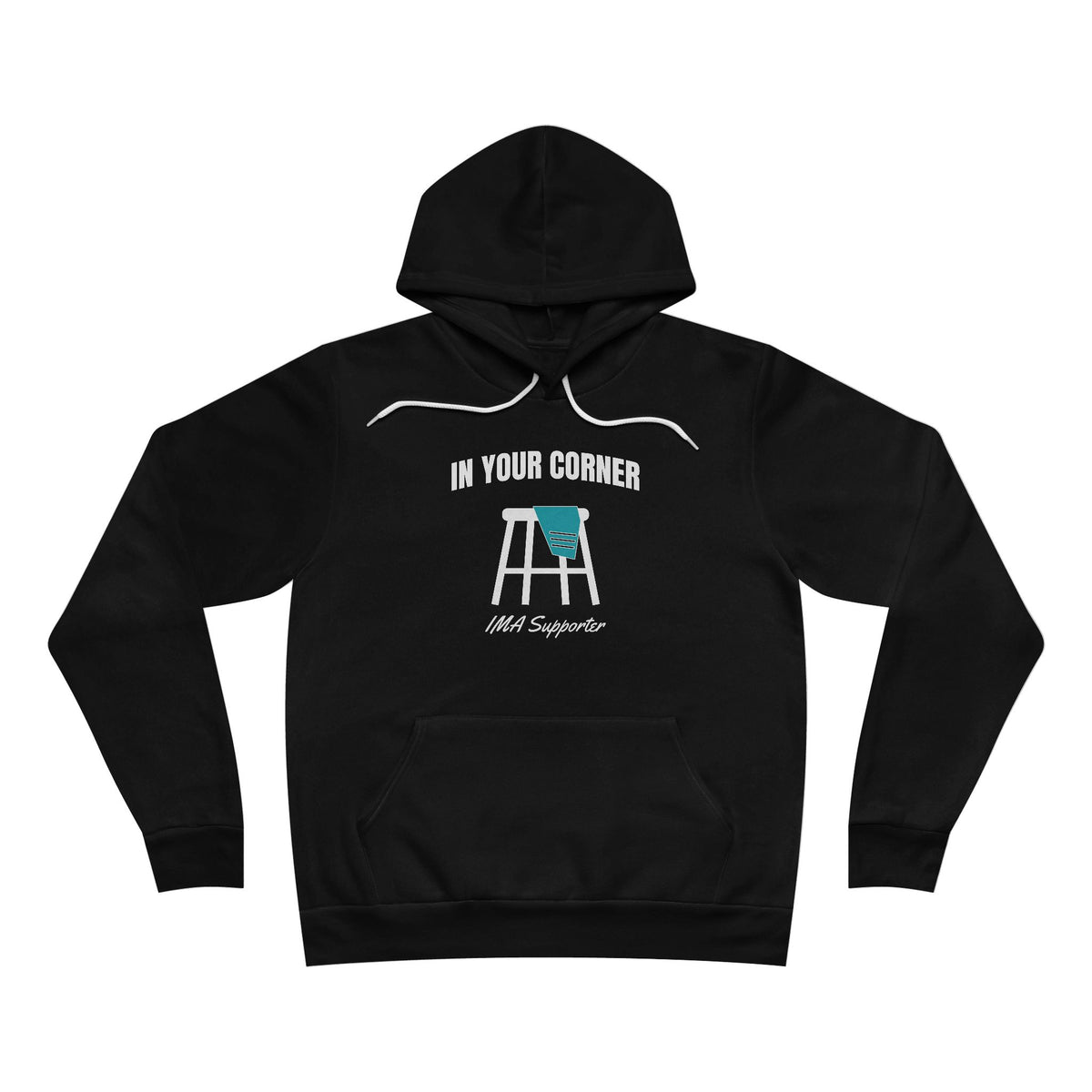 IMA Supporter – In Your Corner – Black/White – Teal Cervical Cancer Awareness Hoodie