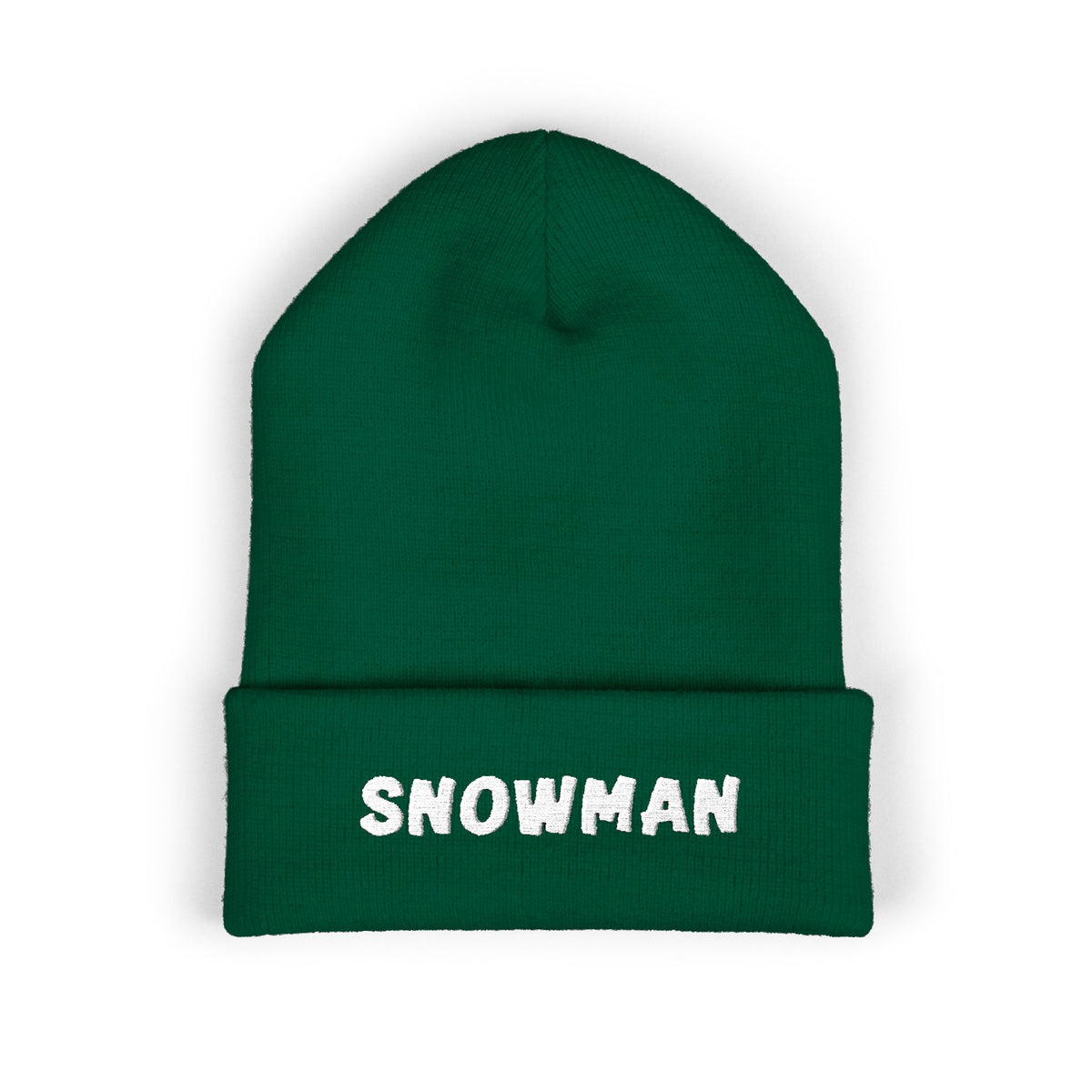 Snowman - Embroidered Cuffed Beanie