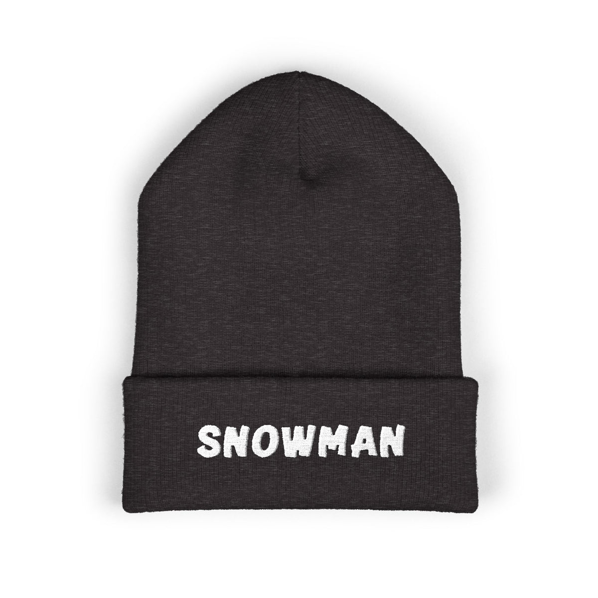 Snowman - Embroidered Cuffed Beanie