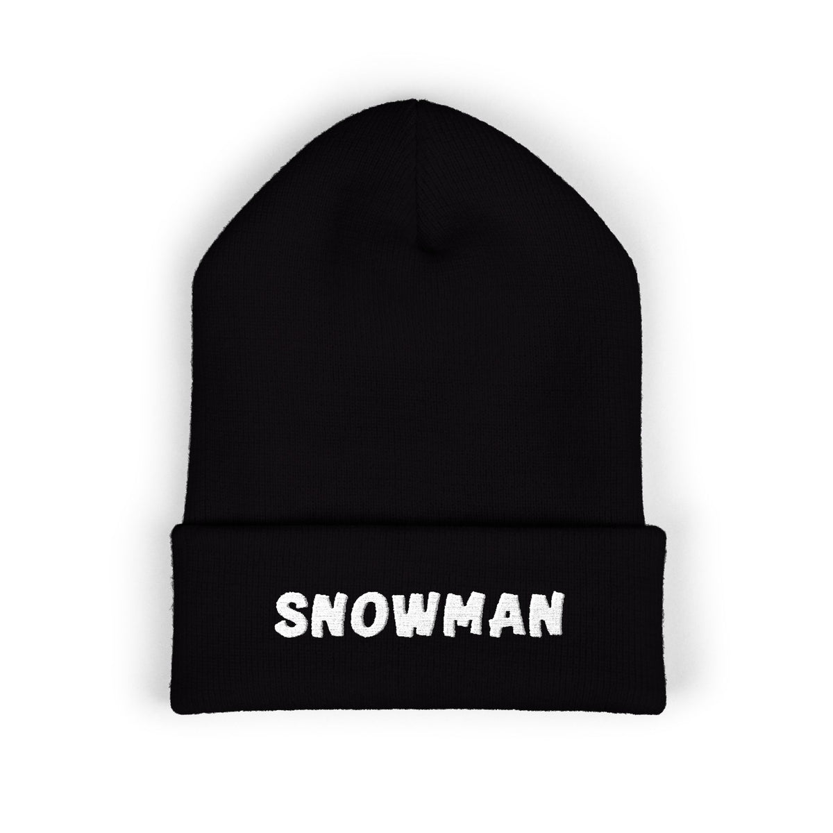 Snowman - Embroidered Cuffed Beanie