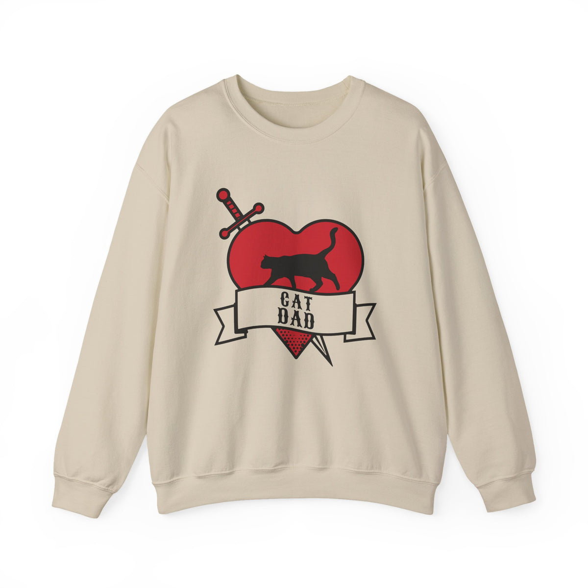 Cat Dad Tattoo Flash Crewneck Sweatshirt