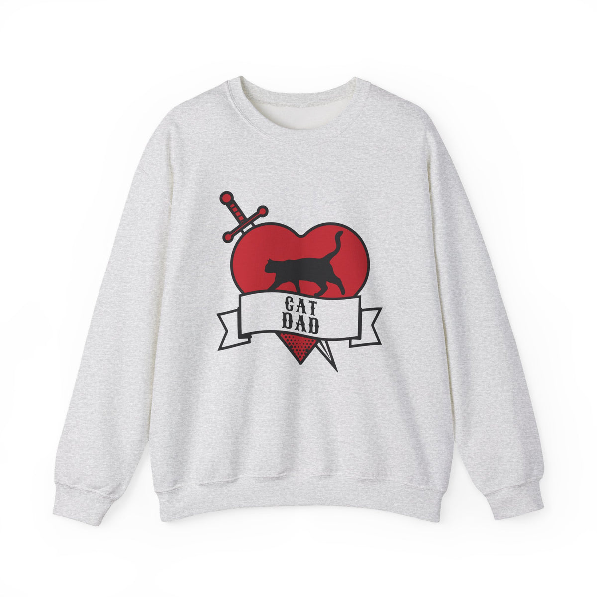 Cat Dad Tattoo Flash Crewneck Sweatshirt